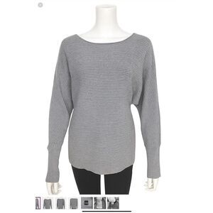 MADELEINE Gray Ribbed Knit Sweater size S
